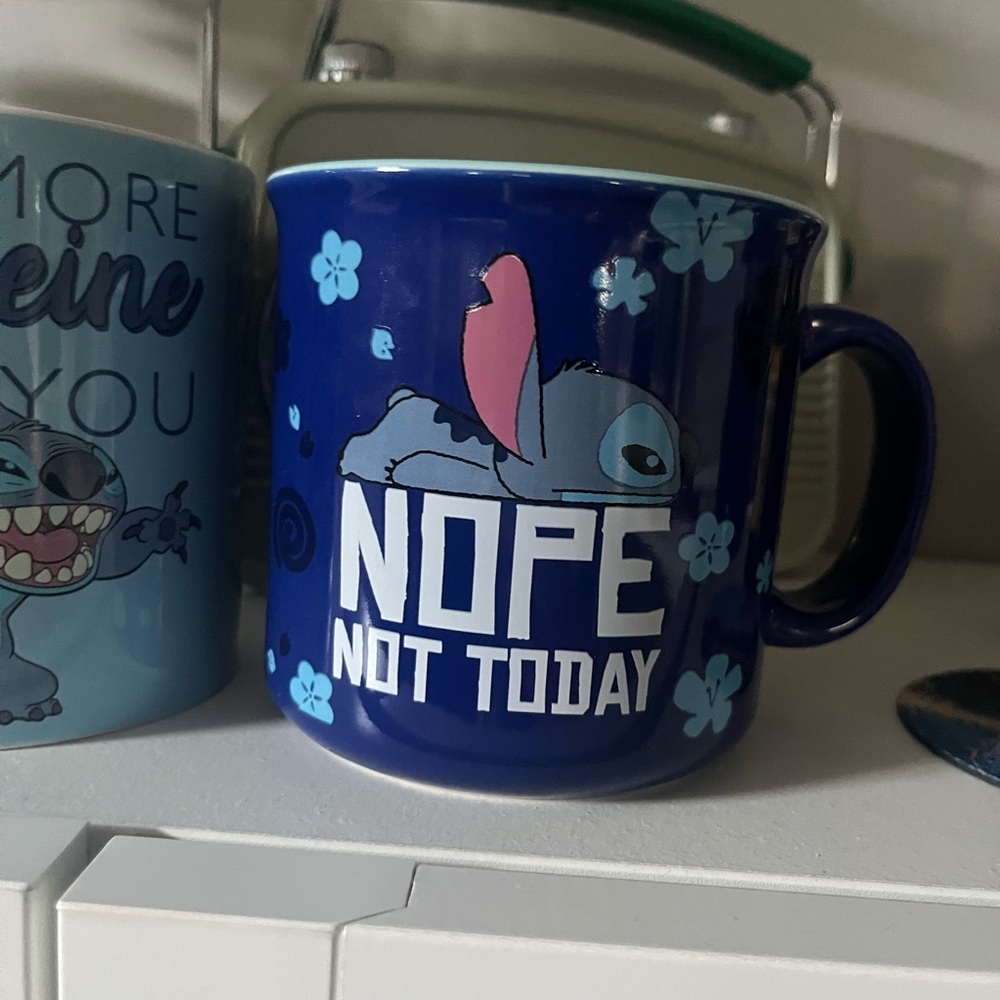 Stitch Themed Blue and Navy Mugs Set - Picture 3 of 5